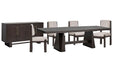 Tauren - 6 Piece Extendable Double Pedestal Dining Table Set Magnussen Furniture