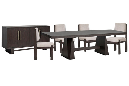 Tauren - 6 Piece Extendable Double Pedestal Dining Table Set Magnussen Furniture