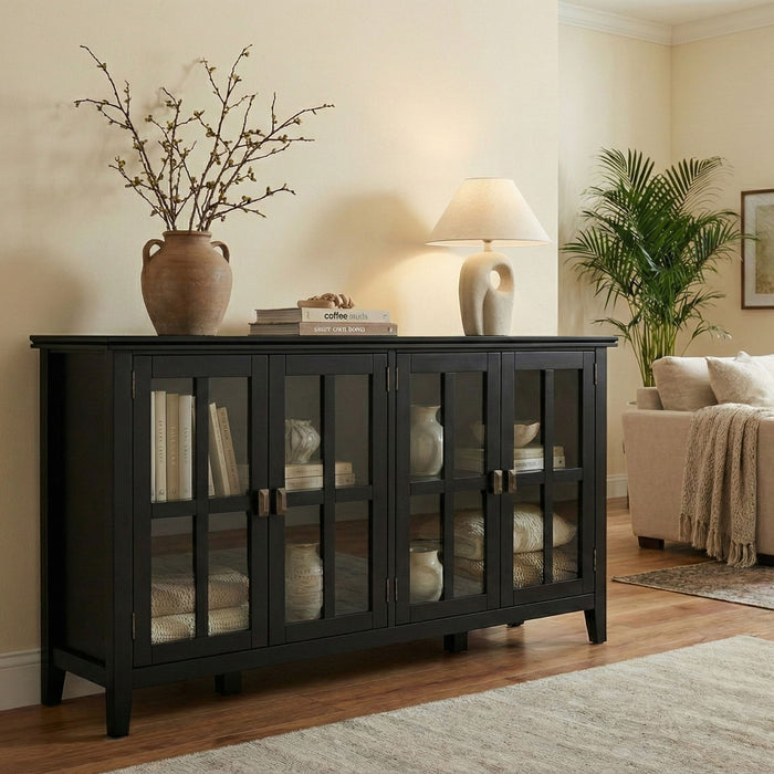 Artisan - Handcrafted Wide 4 Door Storage Cabinet Simpli-Home