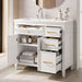 Bathroom Vanity With Sink Top, 3 Soft Closing Drawers Noble House