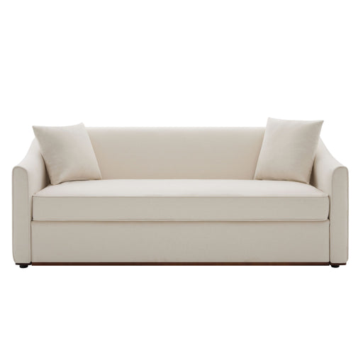 3 Seater Sofa With Wrap Around Armrests And Throw Pillows Noble House