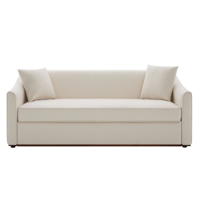 3 Seater Sofa With Wrap Around Armrests And Throw Pillows Noble House