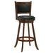 Swivel Stool With Upholstered Seat (Set of 2) - Black / Brown Furniture Max
