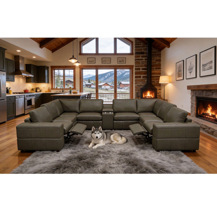 Upholstered Large Arms Sectional With Recliner Seats Home Essentials