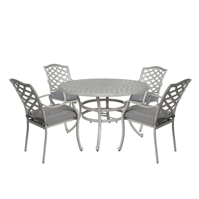 Stylish Outdoor Aluminum 5 Piece Round Dining Set - Basalt
