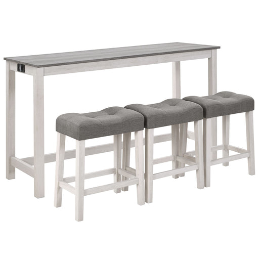 4 Piece Bar Table Set With Power Outlet Home Essentials
