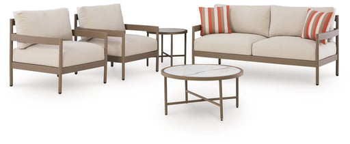 Bluff Trail - Loveseat, Lounge Chairs, Tables Set (Set of 5) - Beige Signature Design by Ashley®