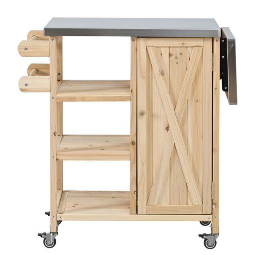 Foldable Outdoor Kitchen Island With Storage Cabinet Hearth and Haven