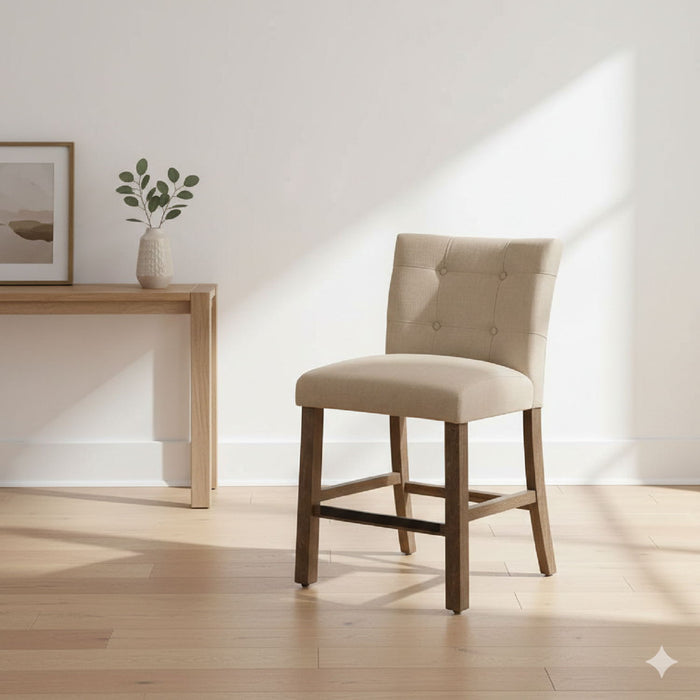 Upholstered Counter Dining Chair (Set of 2) - Light Gray