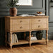 Console Table With 4 Soft Close Drawers, Thick Bottom Shelf For Living Room - Natural Noble House
