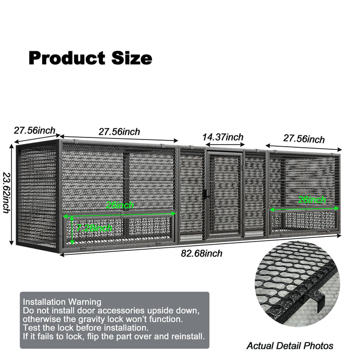 Thickened Chicken Coop For Outdoor - Black / Silver Daily Nest