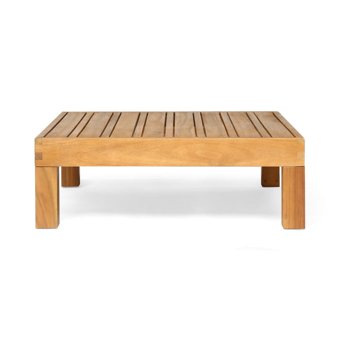 Mythical - Square Outdoor Coffee Table With Frame And Slat Top - Teak
