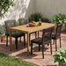 5 Piece Patio Dining Set With Chairs, Outdoor Furniture - Brown Multi / Light Teak Noble House