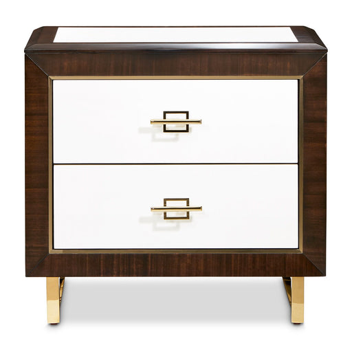 Belmont Place - Nightstand - White / Dark Brown Michael Amini