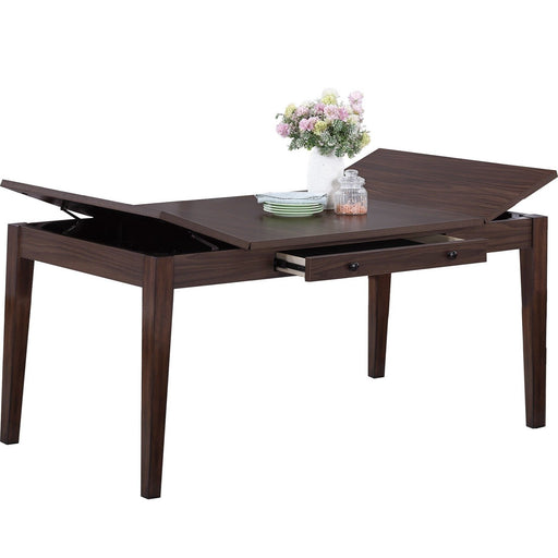 Dining Table With Built In Lift Top Storage And Drawer, Rectangular Furniture - Walnut Home Essentials