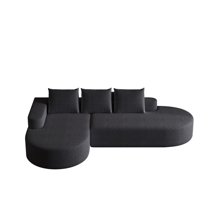 Modern Curved Sofa, L-Shaped Modular Sectional Set With 3 Pillows Home Essentials