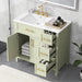 36" Bathroom Vanity With Sink, 2 Doors, 3 Drawers, Rectangular - White Hearth and Haven