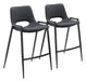 Desi - Counter Chair With Black Legs (Set of 2) Zuo Modern