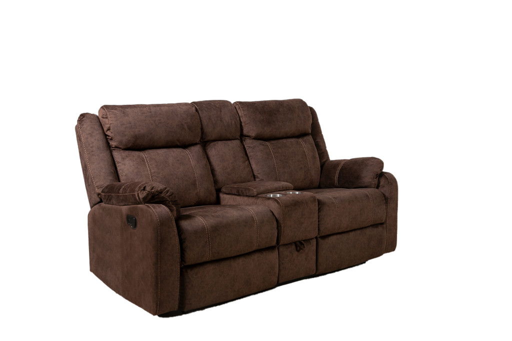 Manual Reclining Loveseat With Storage - Dark Brown