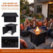Outdoor Fire Pit Table With Lava Rocks, Propane Fire Pit - Black Daily Nest
