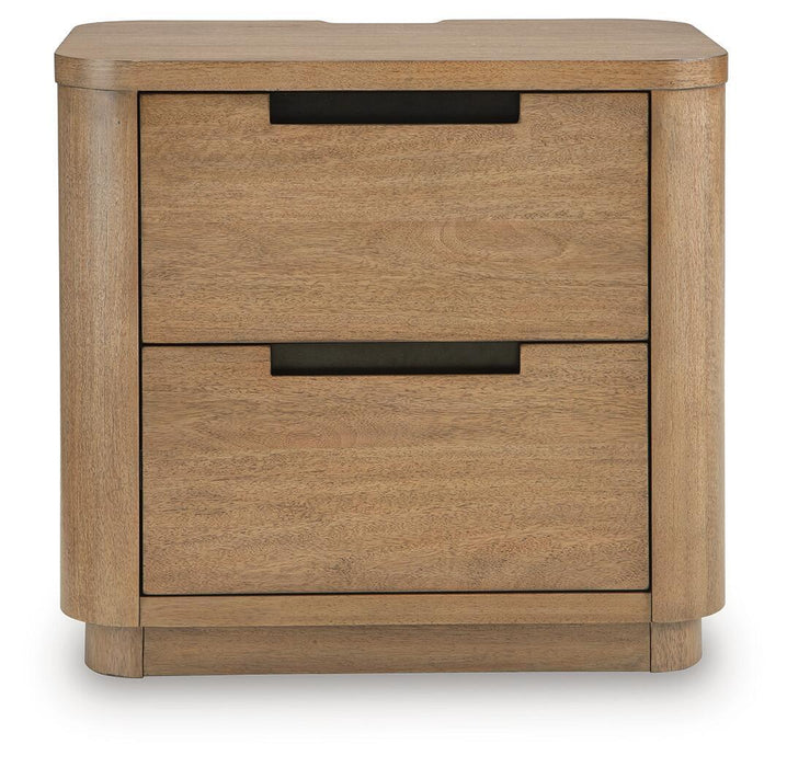 Pamaria - Two Drawer Night Stand - Light Brown Signature Design by Ashley®