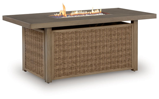 Laguna Heights - Rectangular Fire Pit Table - Beige Signature Design by Ashley®