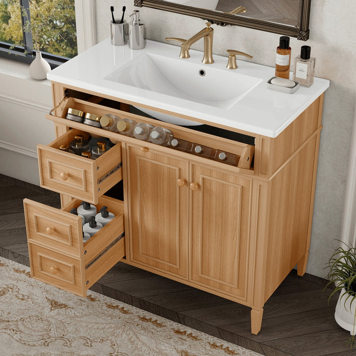 Bathroom Vanity With Sink, 3 Drawers & 2 Doors Hearth and Haven