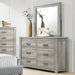 1 Piece Dresser With Handles, 6 Drawers - Light Gray Home Essentials