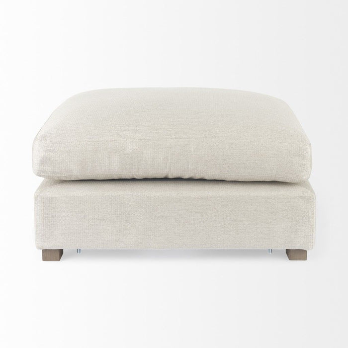 Polyester Cocktail Ottoman - Beige / Brown