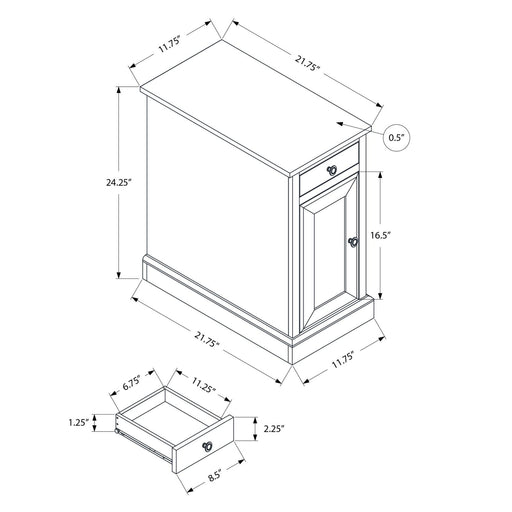 Accent End Table, Storage Drawer, Versatile Design - Espresso 8th Street