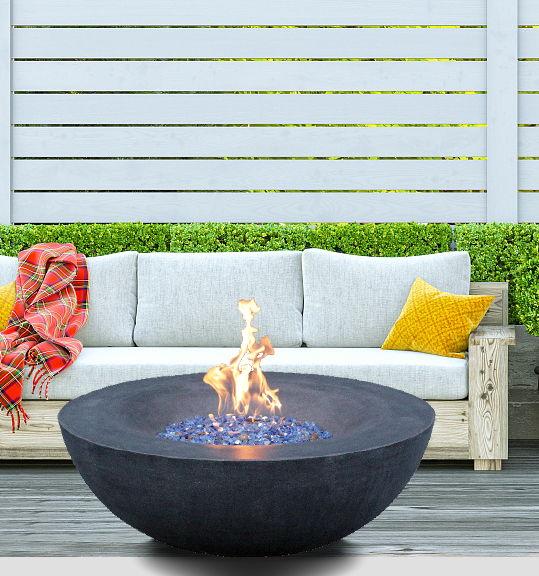 Outdoor Concrete Propane Gas Fire Pit Bowl