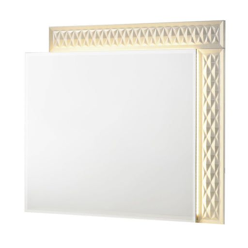 Stanley - LED Bedroom Mirror With Crocodile Texture Frame (Dresser Not Included) - Gray Matrix Furniture Group