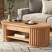 Fluted Oval Coffee Table With Drawers, 2 Tier Cocktail Table Hearth and Haven
