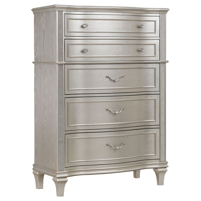 Katerina - 5 Drawer Chest With Hidden Drawer - Oak Furniture Max