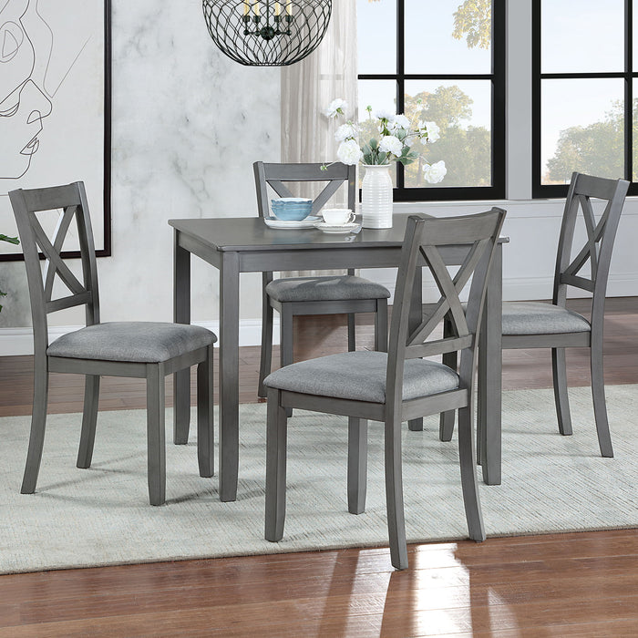 5 Piece Dining Table Set With 4 Chairs For Kitchen - Gray Home Essentials