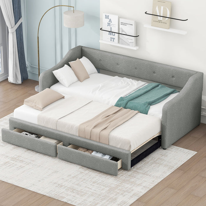 Upholstered Daybed With 2 Drawers Dreamland
