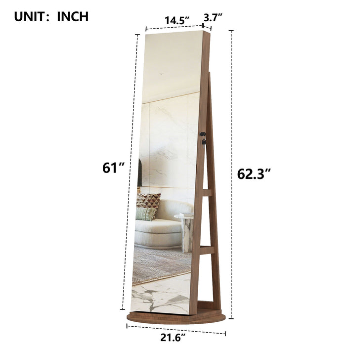 Swivel Jewelry Cabinet With Full Length Mirror Daily Nest