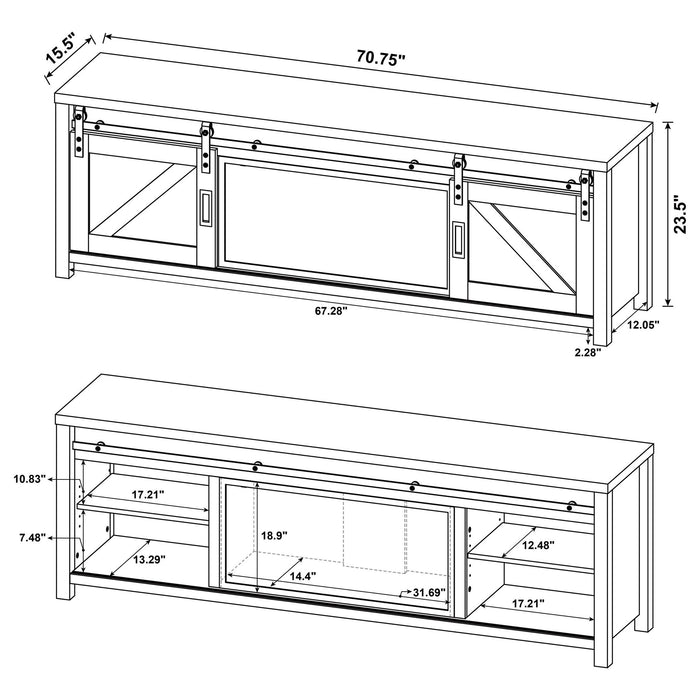 Clover - Fireplace TV Stand - Brown Furniture Max