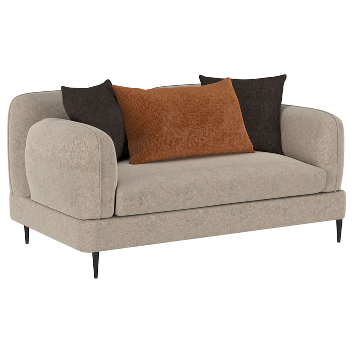 Repley - Upholstered Sculpted Track Arm Loveseat - Beige Furniture Max