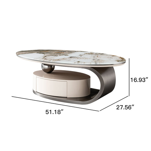 Oval Coffee Table With Drawer Home Essentials