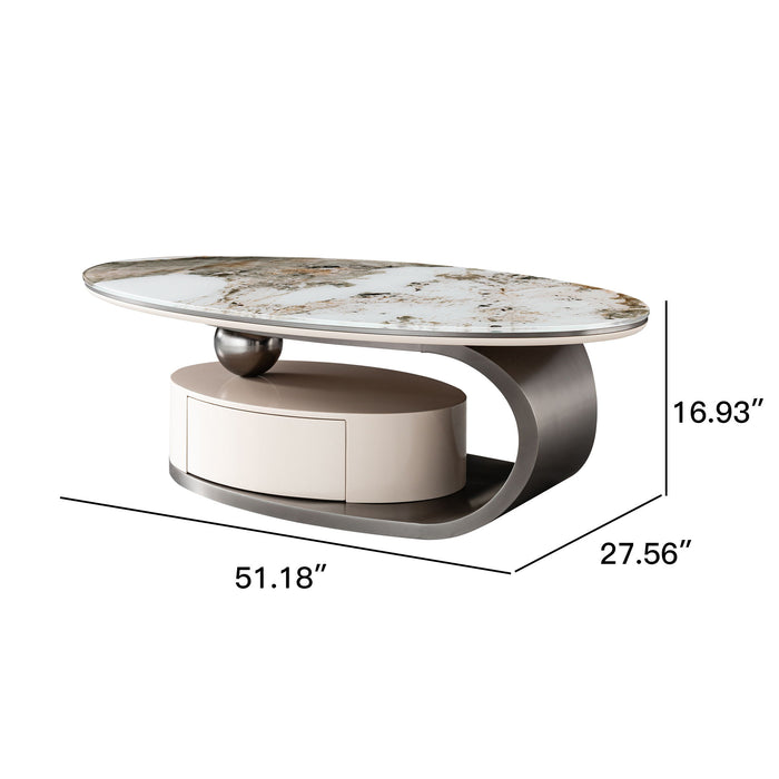 Oval Coffee Table With Drawer Home Essentials
