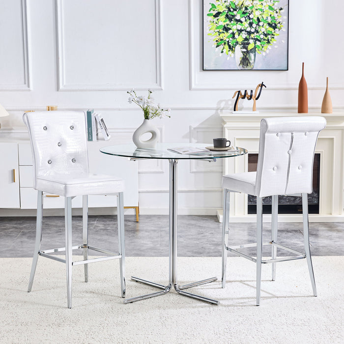 Bar Chairs & Crystal Clasp Design (Set of 2)