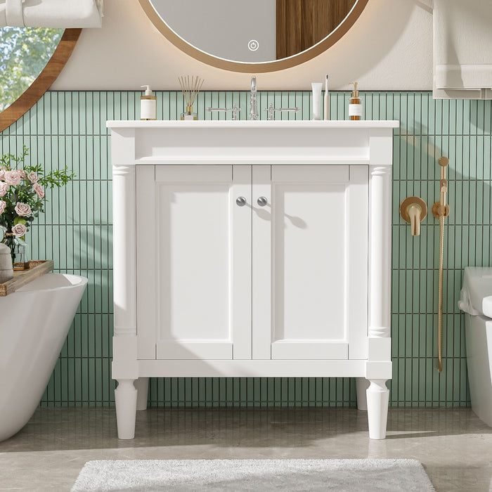 Bathroom Vanity Cabinet With Sink, Soft Close Doors, Storage Cabinet Hearth and Haven