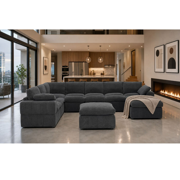 Sectional, Large Arms, Toss Pillows Included Home Essentials