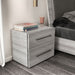 Mia - Nightstand With Handles - White / Gray / Silver Status Italy