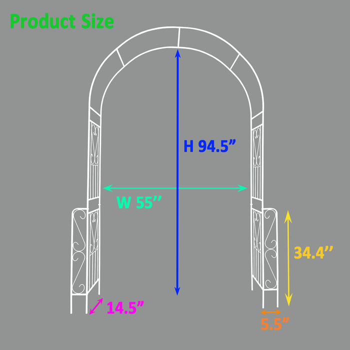 Metal Garden Arch Garden Arbor Trellis Climbing Plants Support Rose Arch Outdoor Arch Daily Nest