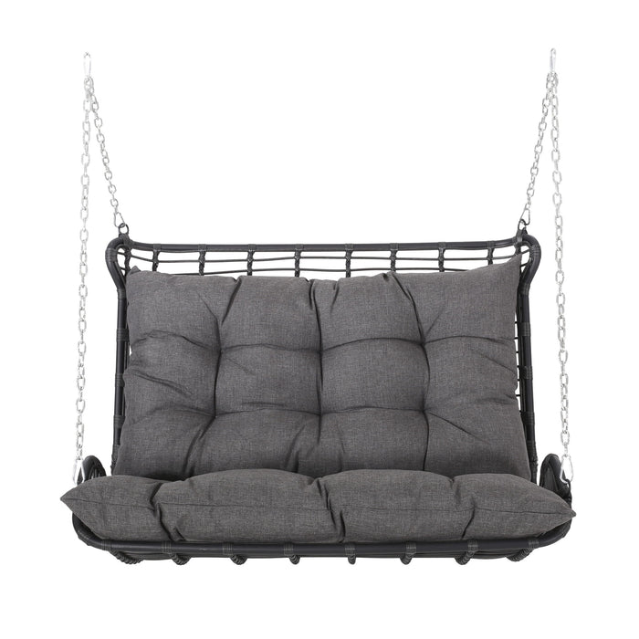 Arruda - Outdoor Wicker Porch Swing With Cushions