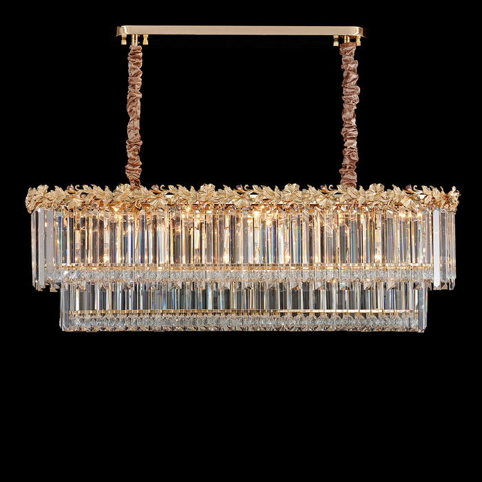 Marquise - 16-Light Rectangular Chandelier - Gold Michael Amini