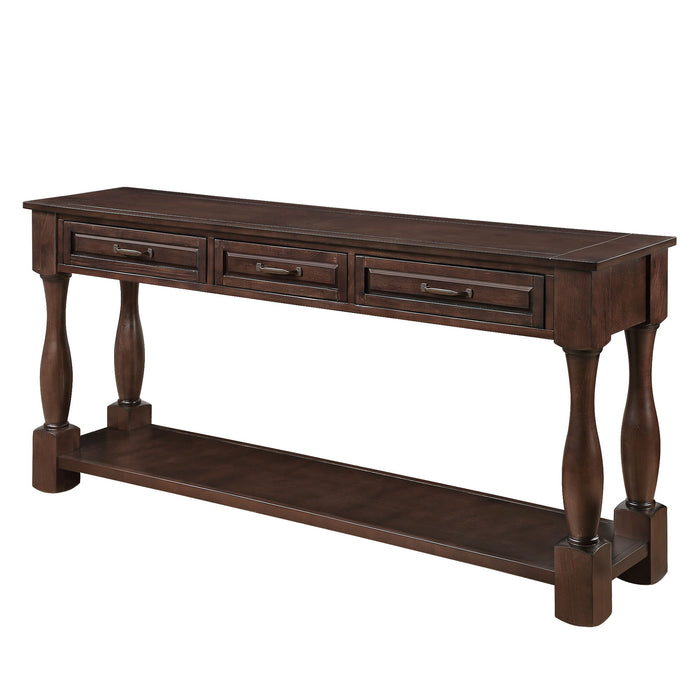 Console Table With 3 Drawers And 1 Bottom Shelf For Entryway - Espresso Home Essentials