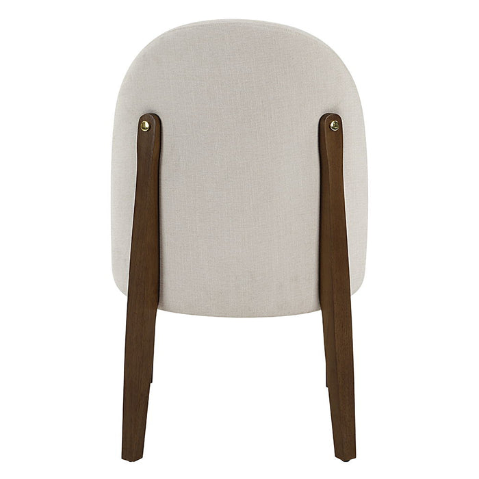Gamarya - Side Chair (Set of 2) - White Fabric & Oak ACME